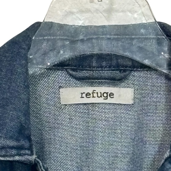 REFUGE - SIZE XS (OVERSIZED) - DARK WASH DENIM WITH LACE-UP FRONT BLACK PANEL - Picture 8 of 10